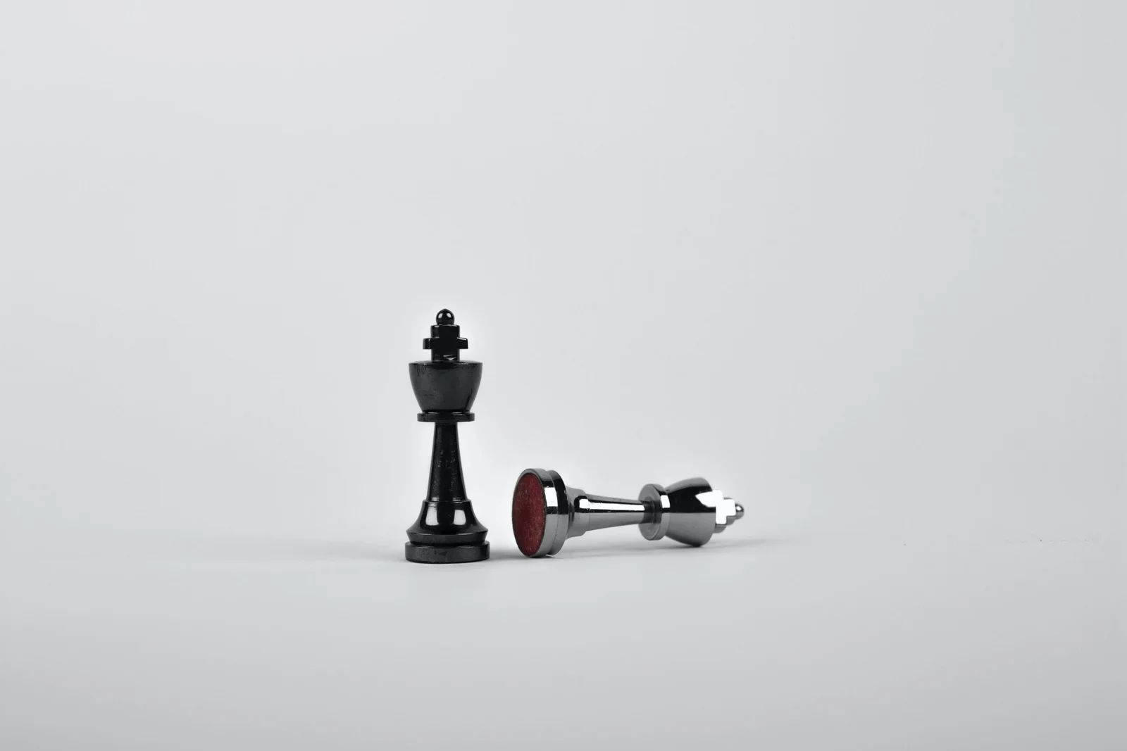 Chess pieces on a chessboard in a strategic position.