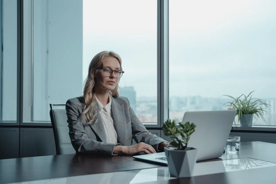 Founder reviewing financial dashboard on a laptop