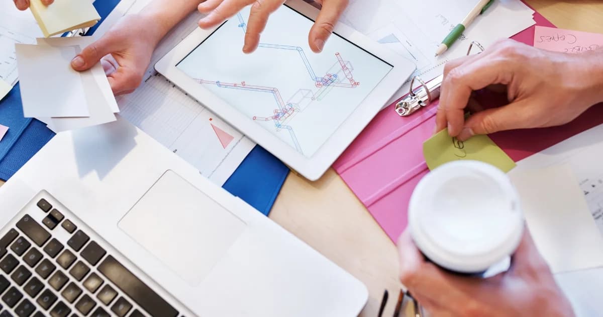 Business owner reviewing receipts and organising expenses digitally