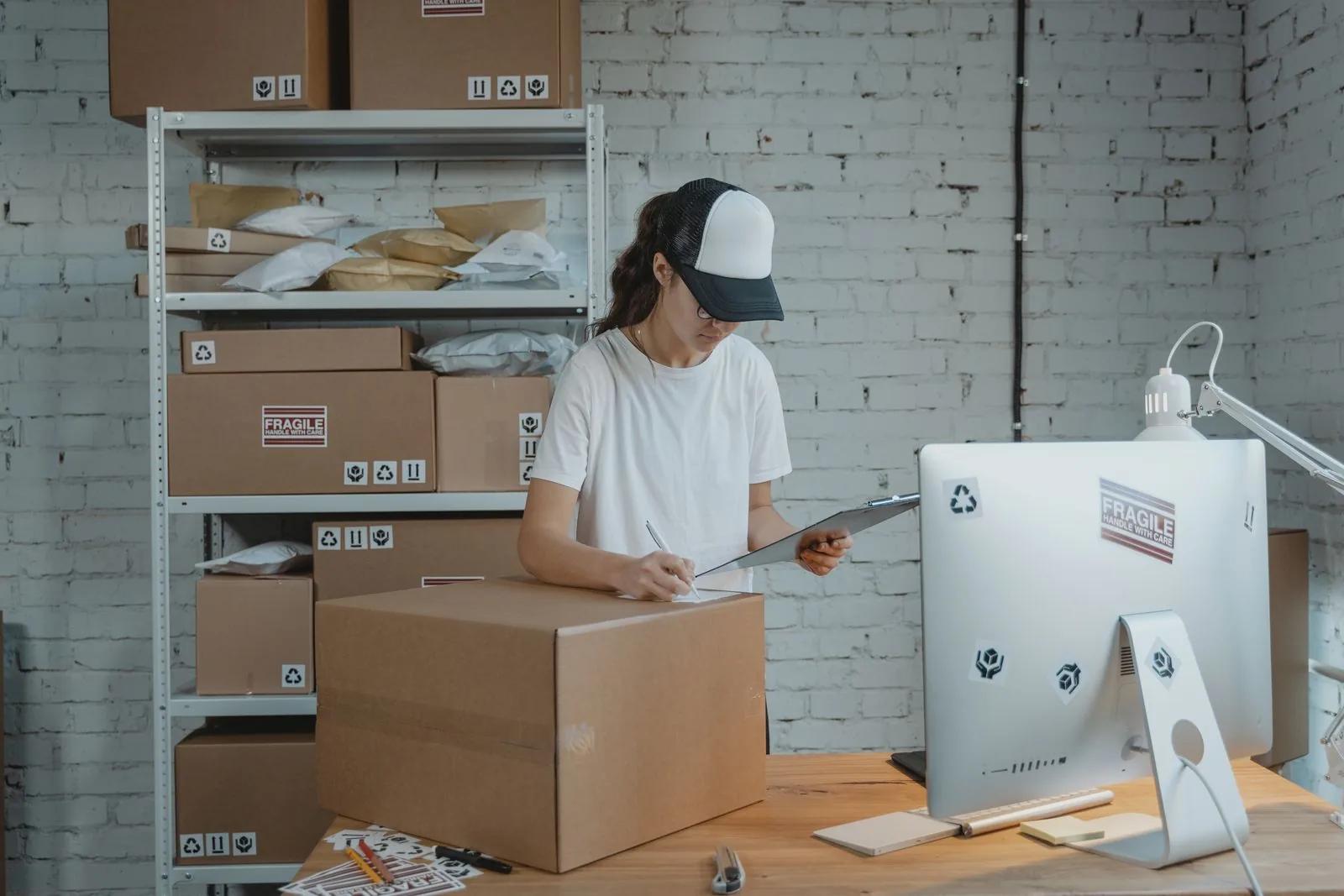 An online seller managing international shipping and logistics for cross-border ecommerce sales
