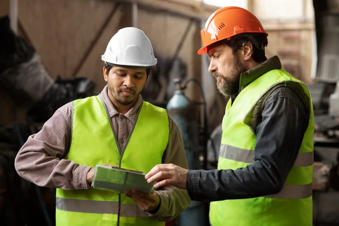 A UK landlord checking a folder of gas, electrical and EPC safety certificates for a rental property
