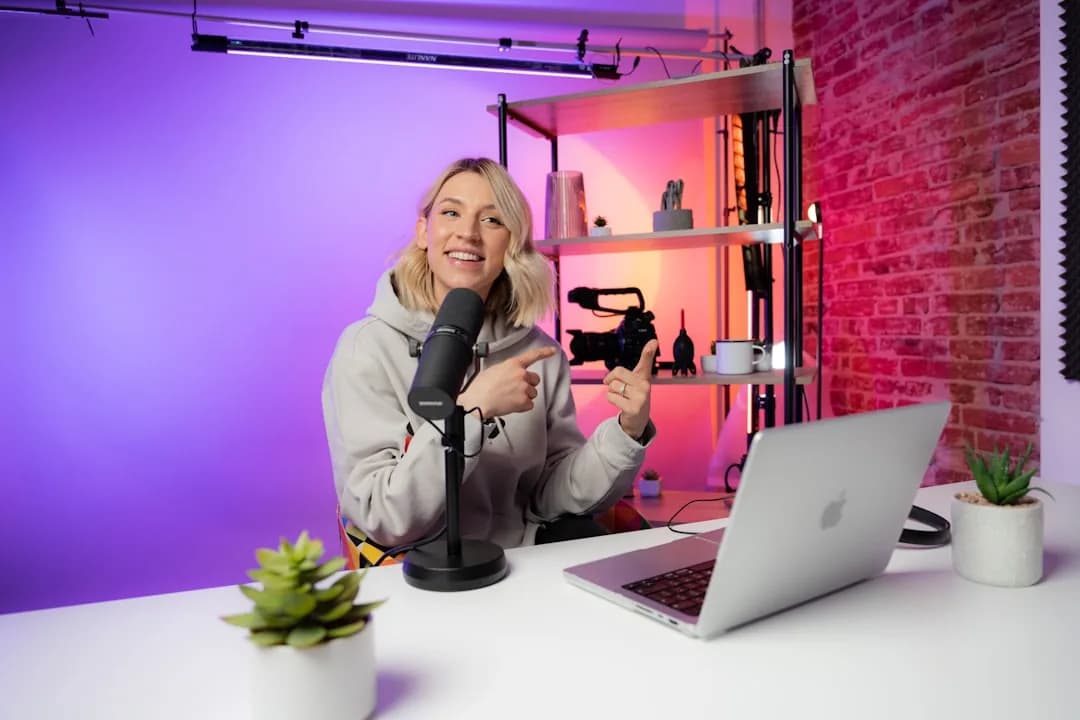 UK TikTok creator at a desk reviewing affiliate commission earnings and tax paperwork