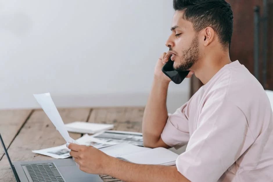 Solo professional working at a laptop