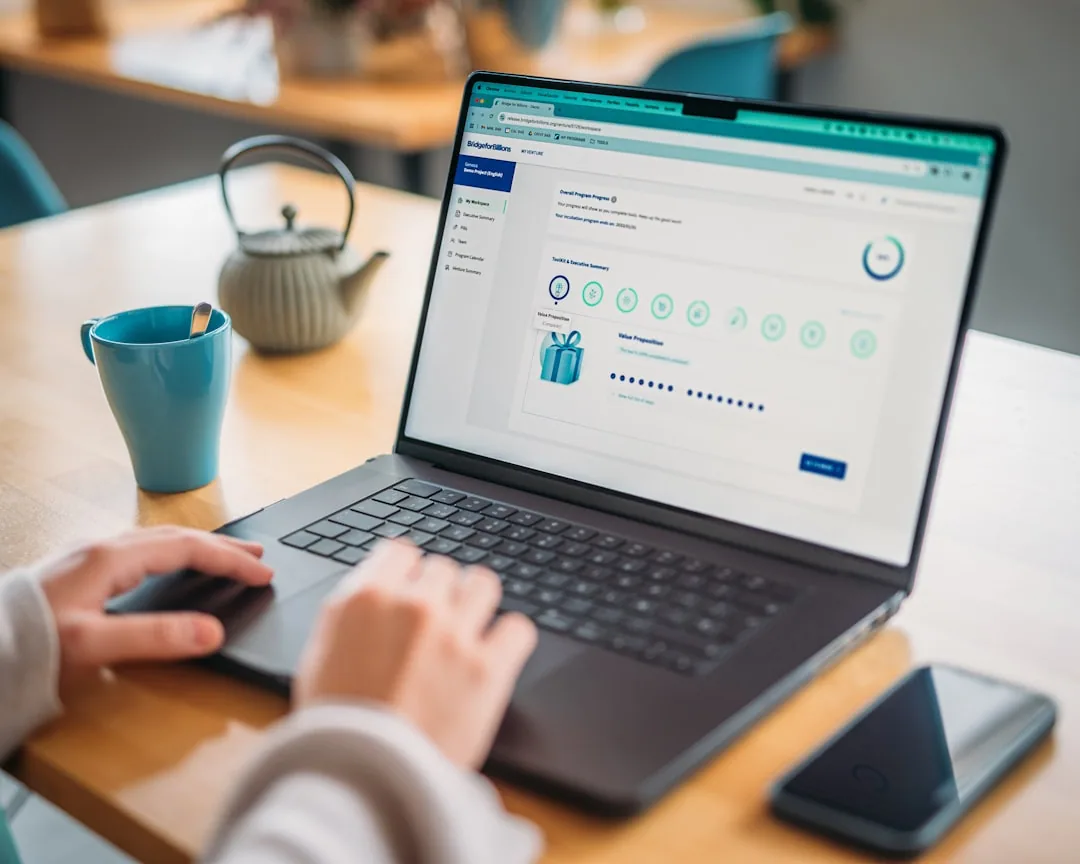UK business owner signing in to their HMRC VAT account on a laptop at a desk