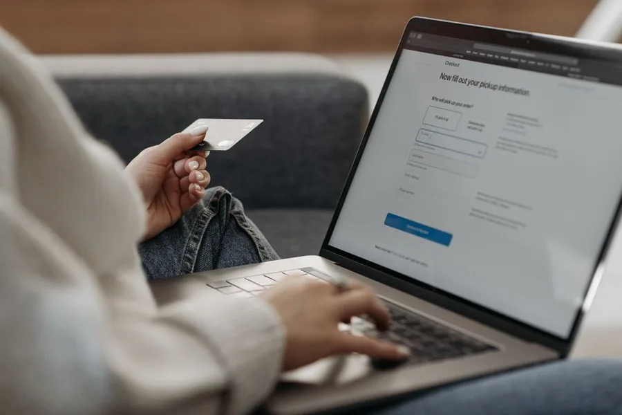 Paying a booking deposit by card at an online store checkout before the balance falls due Paying a booking deposit by card at an online store checkout before the balance falls due