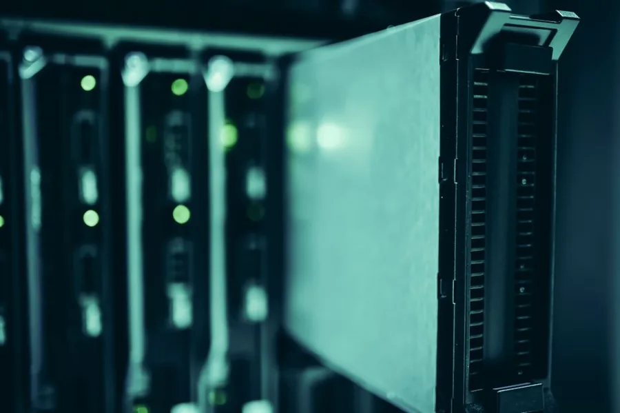 Rack of web hosting servers of the kind a UK business pays for to run its WordPress website Rack of web hosting servers of the kind a UK business pays for to run its WordPress website