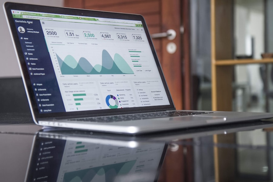 Analyst reviewing financial charts on a tablet