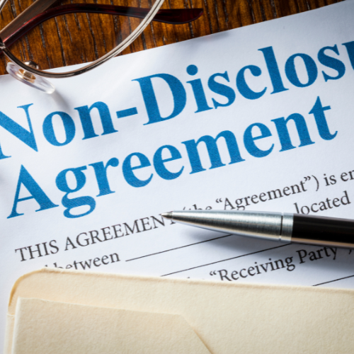 A non-disclosure agreement document, highlighting legal aspects of accounting and business.