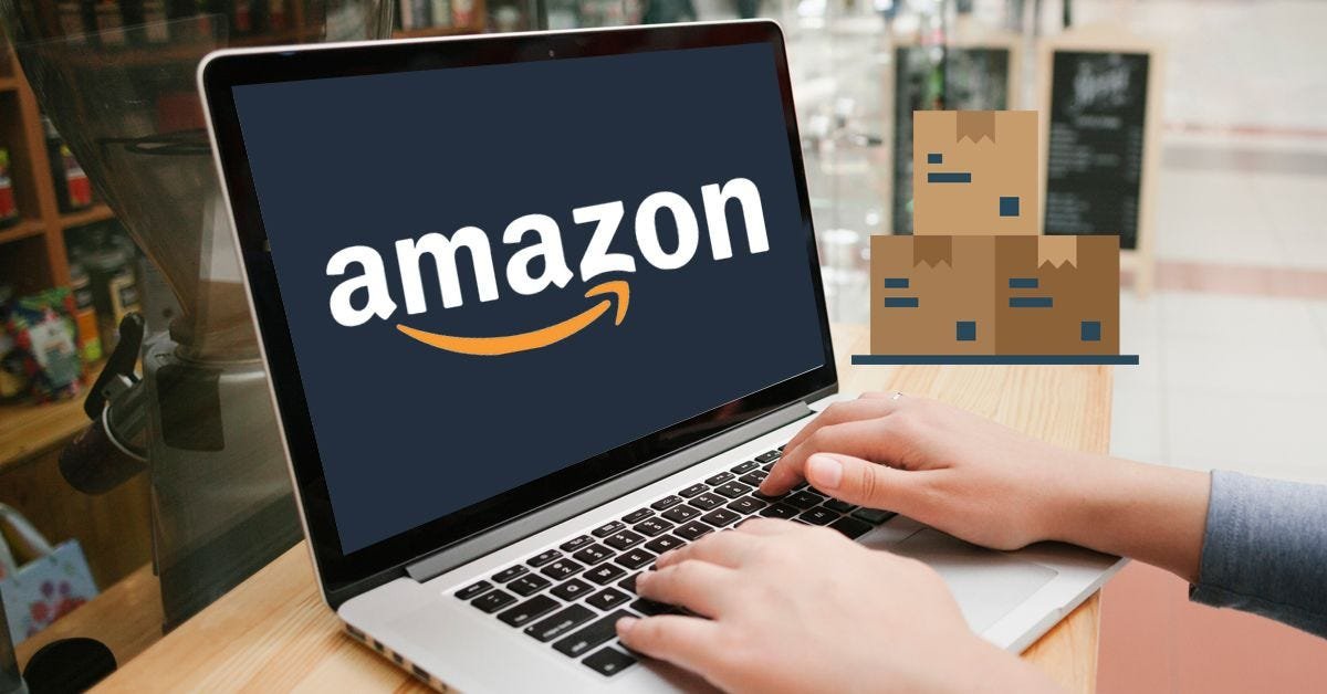 mazon logos on a laptop for online marketplace accounting