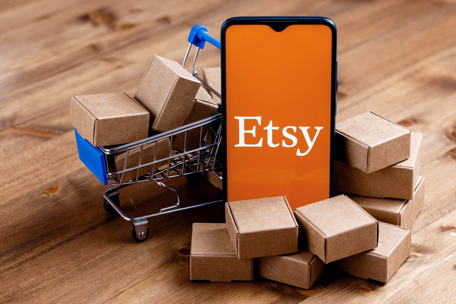 Etsy packages on a table for e-commerce accounting